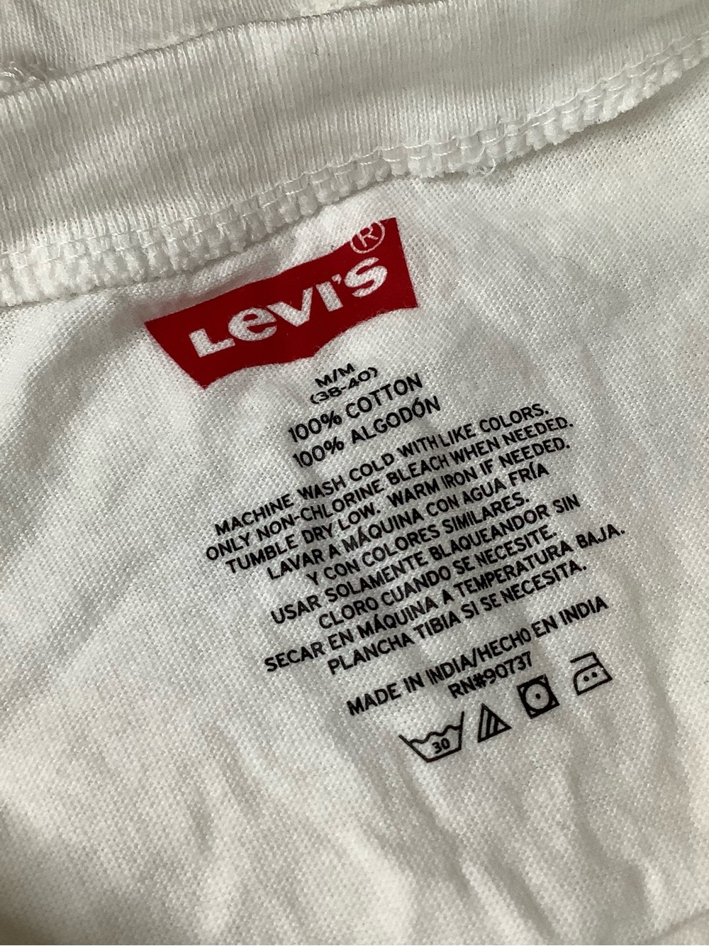Levi's Men's White Short Sleeve Cotton Tee